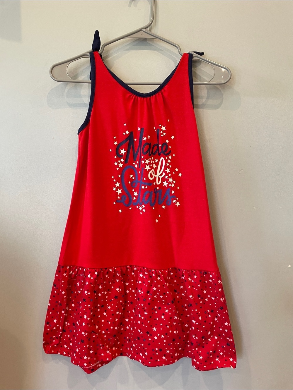 Red 'Made of Stars' Girl's Tank Dress large 10/12